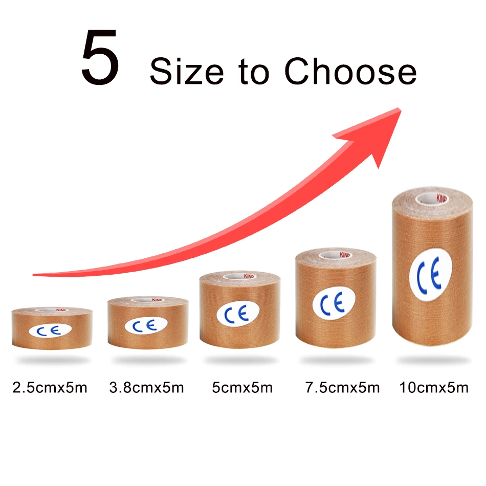 Kinesiology Tape Ride Force 5 Size Athletic Recovery Self Adherent Wrap Taping Medical Muscle Pain Relief Knee Pads Protector