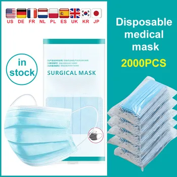 

IN STOCK Face Masks Disposable Mouth Medical Mask 3 Ply Anti-Dust Nonwoven Elastic Earloop Salon Breathable Protect Masks