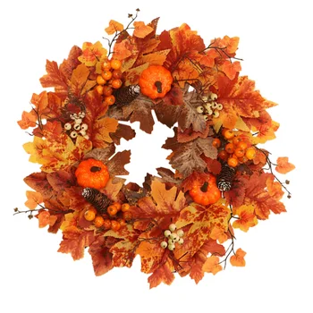 

1Pc Artificial Decor Door Decor Festival Garland Thanksgiving Wreath Pumpkin Garland for Festival Halloween
