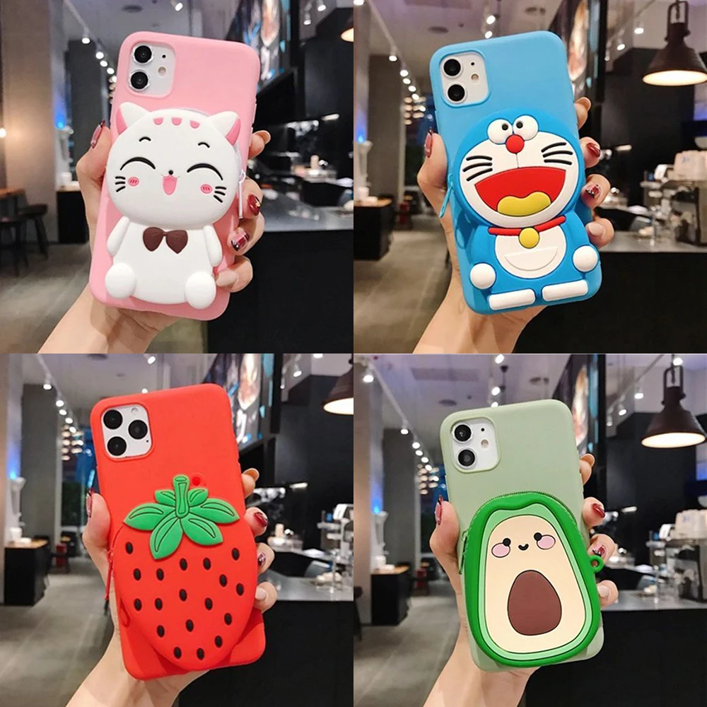 3D силиконовый чехол с монетницей для Huawei Nova 5T 7i 6 SE 7 Pro 3 3i мягкий мультяшный на