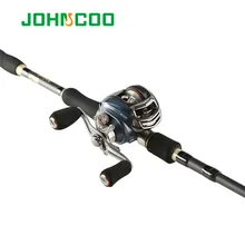 JOHNCOO Casting Fishing Rod Reel Combination 1.8m 2.1m 2.4m 2.7m 3.0m Telescopic Carbon Rod MH Power Baitcasting Rod SR1200 Reel