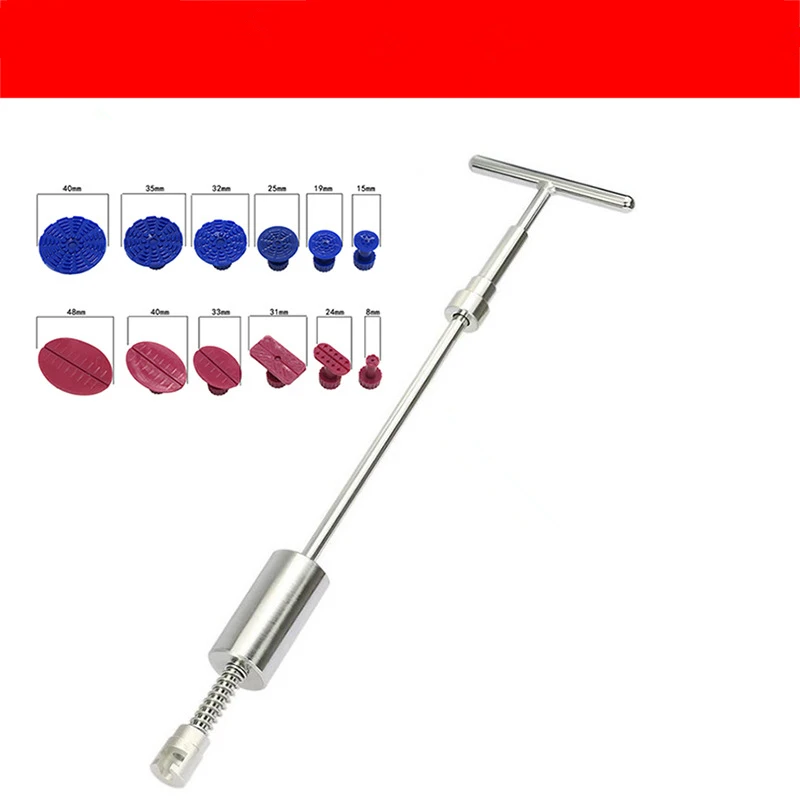 

Tool Set Dent Repair Sheet Metal Dent Repair T-type Pull Rod Puller+ 12 Car Dent Puller Tabs for Vehicle Repair Tools