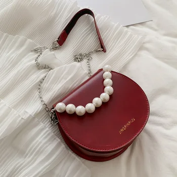 

Fashion Women Handbag PU Leather Shoulder Purse For Female Crossbody Purse Pearl Elegant Totes Messenger Shoulder Handbags