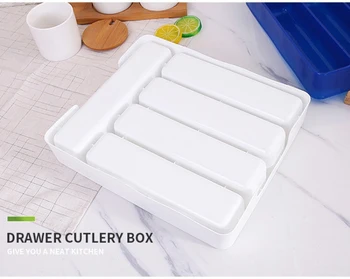 

Cutlery Organizer Box Kitchen Drawer Organizer Separation Finishing Storage Box Eco-Friendly PP Kitchen Spoon Knife Cutlery Tray
