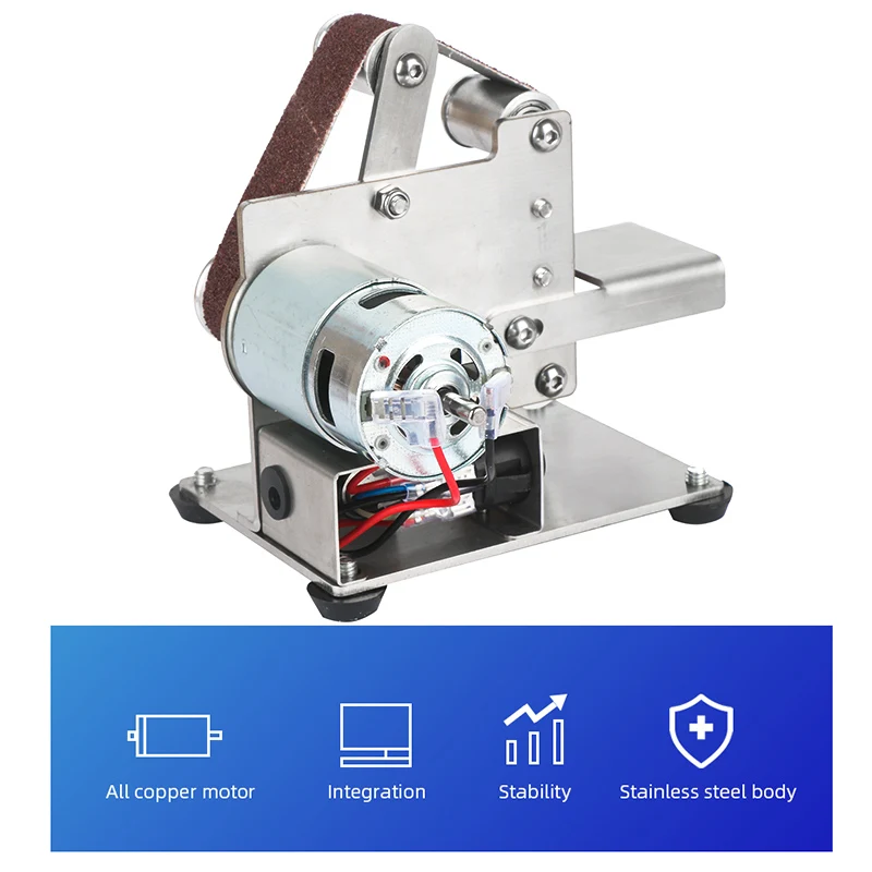 110V/220V DIY Polishing Grinding Machine Cutter Edges Sharpener Multifunctional Grinder Mini Electric Belt Sander