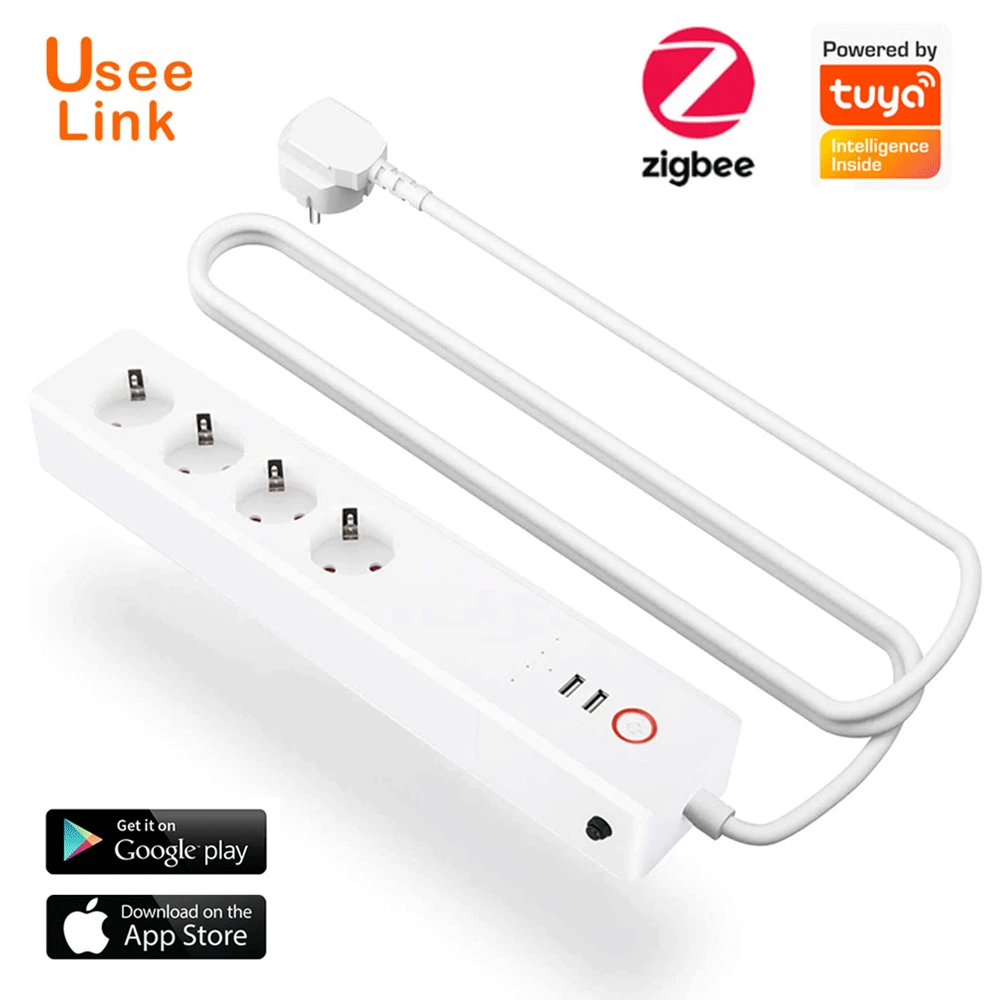 Удлинитель ZigBee с 2 USB-портами и 4 розетками переменного тока 16 А | Электроника