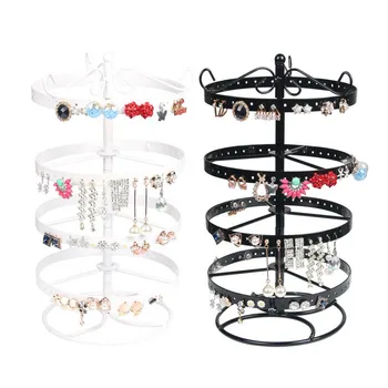 

Multifunctional 168 Holes Earrings Ear Stud Necklace Jewelry Display Stand Metal Rotating High Quality Display Stand Holder