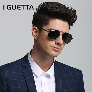 

iGUETTA High Quality Square Polarized Retro Sunglasses Men Photochromic Sunglass Lens Metal Glasses Frame Men Fashion IYJC683