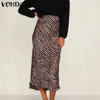 

Women Skirts 2020 VONDA Party Clubwear Casual Short Zebra Print Clothing Elegant Straight Soft Skirts Femme Party Skirt S-5XL