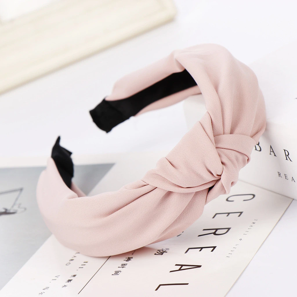 Simple Cloth Headband Women New Fashion Brief Cross Soft Bow Knot Turban Hairband Comfortable Seaside Girls Sweet Solid 1111