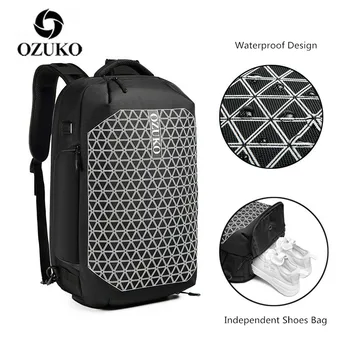 

OZUKO Backpack For Men Anti Theft Waterproof 15.6 inch Laptop Men Backpack Travel Teenage bag Shoes Pouch male bag pack mochila