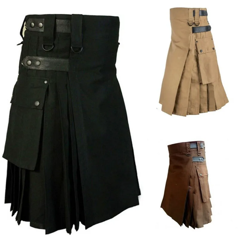 Plus Size XxxxxL XxxxL Unisex Fashion Irish Kilt Military Camo Metal