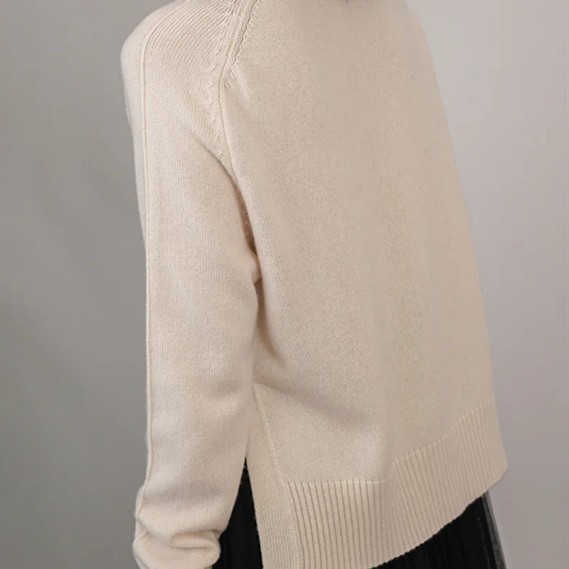 Women Knitted O-neck Sweater Heart Pattern Long