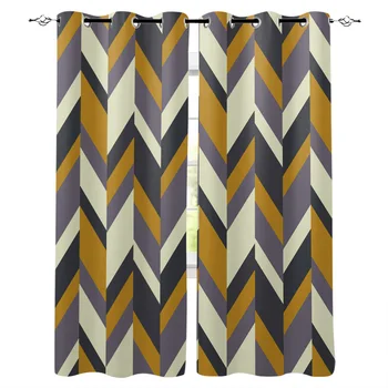 

Multi-size Geometric Mosaic Pattern Window Curtains Polyester Fabric Living Room Curtain Home Decor