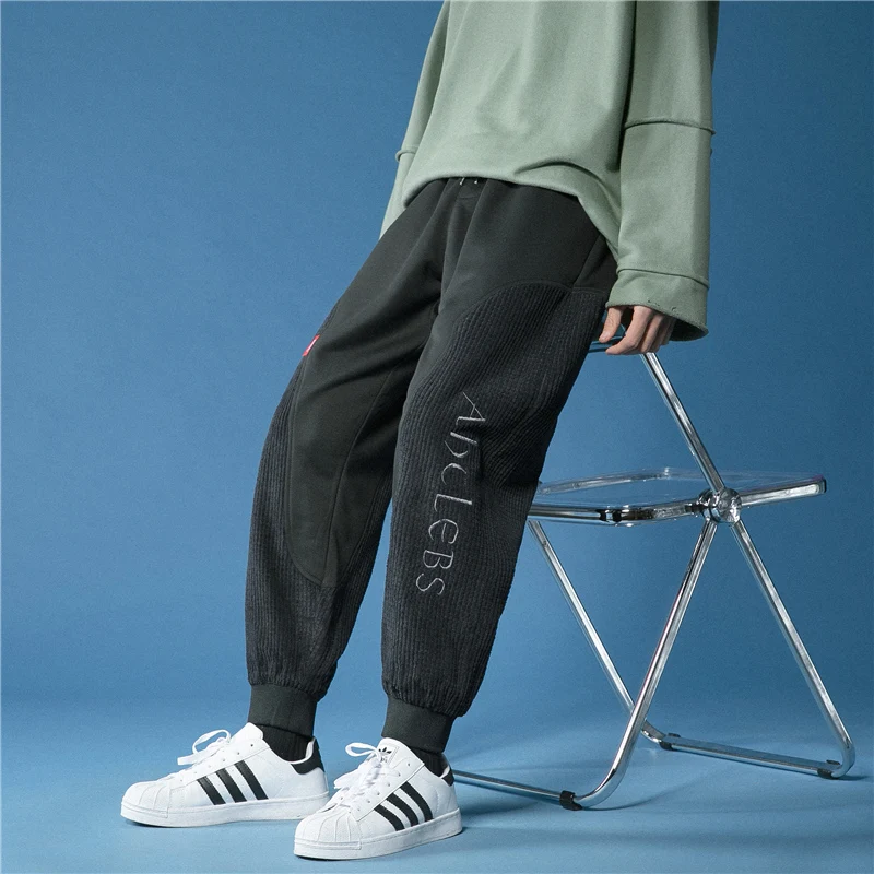 

2021 New Pants Streetwear Joggers Spring Fashion Ankle-Length Harem Hip Hop Casual Trousers Corduroy Baggy Pants Mens