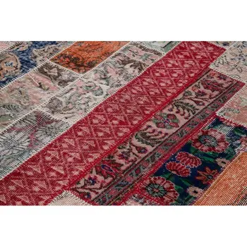 

203x306 Cm Red Handmade Modern Patchwork Rug-7x10 Ft