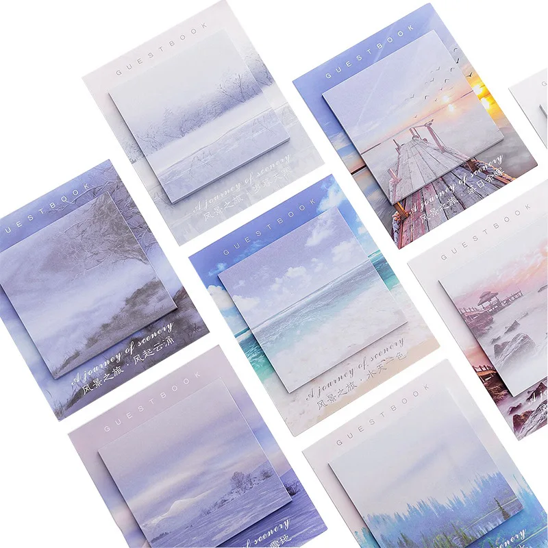 

Creative Landscape Travel Beautiful View Memo Pad Sticky Notes Notebook Stationery Note Paper Stickers Office School Supplies