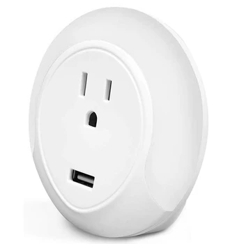 

Mini Smart WiFi Socket with LED Night Lighting USB Charging Port WIFI Smart Plug Remote Control US Plug