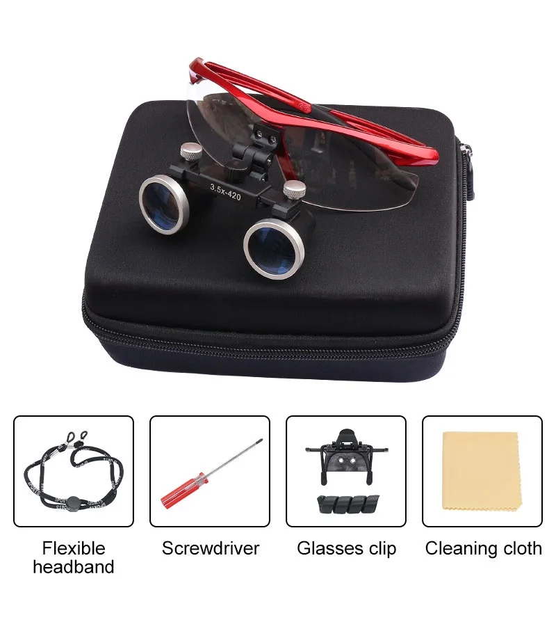 Couleur 3.5Xargent Loupe binoculaire ultralégère pour dentiste