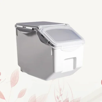 

Household Rice Storage Bucket Flip Rice Cylinder Sealed Moistureproof Flour Organizer Plastic Multi-functional Storage Box (Size