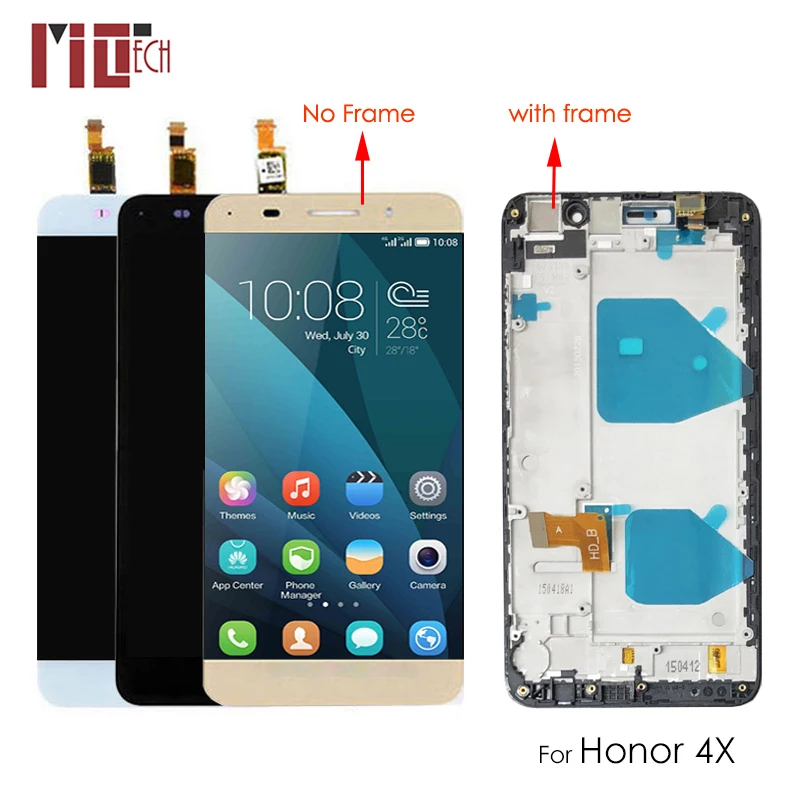 

5.5'' LCD Display For Huawei Honor 4X Che2-L11 CHE2 UL00 LCD Touch Screen Digitizer Assembly Black White Gold No Frame
