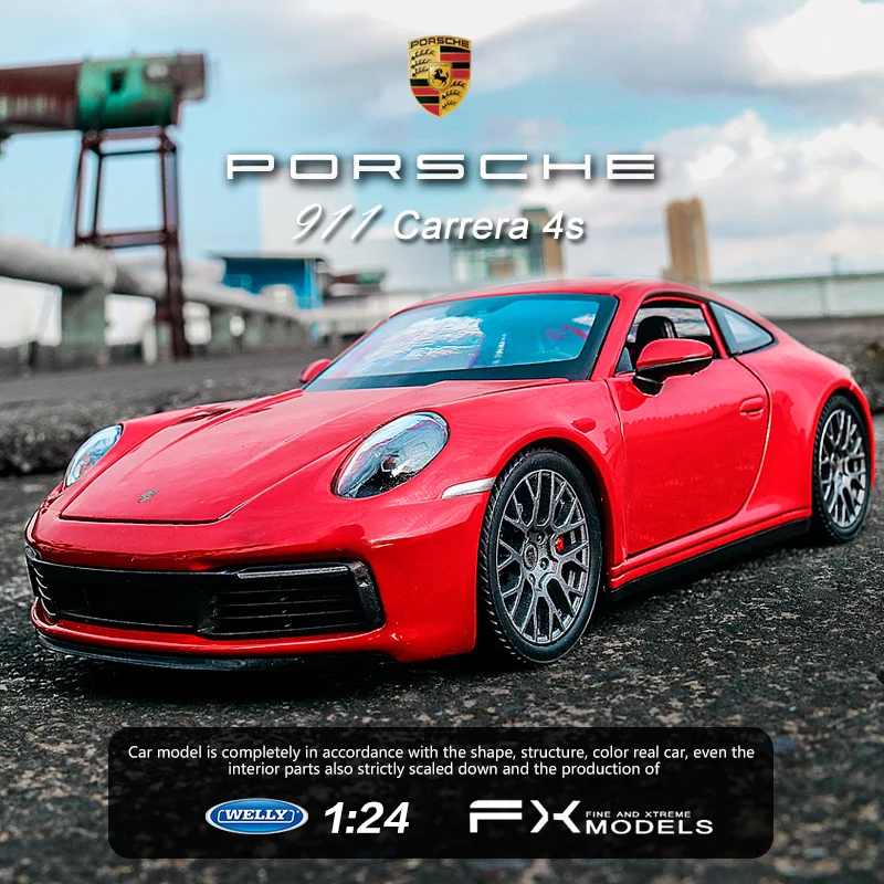 Welly 1:24ポルシェ911カレラ4s 992合金車モデルシミュレーション車の 