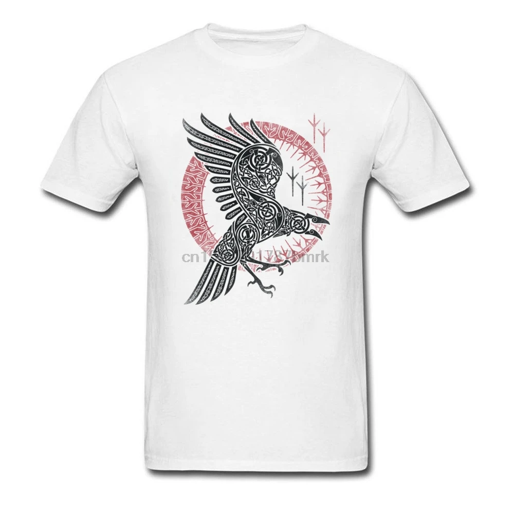 RagnarS футболка с Рэйвен Мужская татуировкой в этническом стиле белые топы