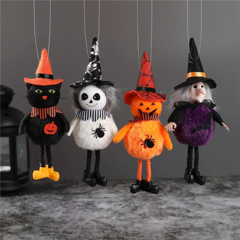 Adornos colgantes para decoración de Halloween para esqueleto de calabaza, gato, cuerpo redondo, decoración caída de muñecas, regalo|Colgantes y adornos en forma gota| - AliExpress