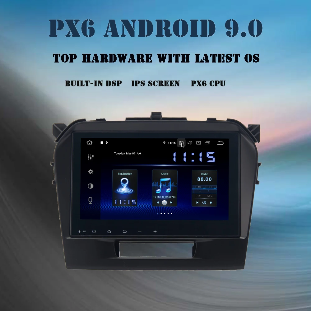 Android 9 0 автомобильный радиоприемник для Suzuki vitara 2016 gps Navi PX6 ips экран DSP HDMI 2 Din