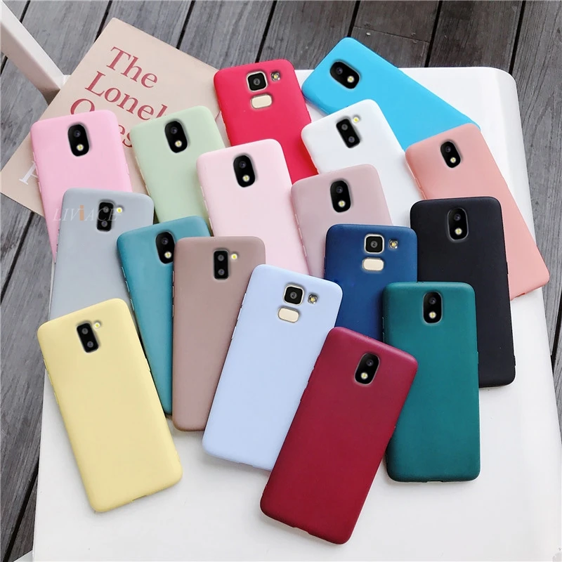 cute samsung cases Kẹo Dẻo Silicone Ốp Lưng Điện Thoại Samsung Galaxy J6 J8 Plus A6 A8 A7 A5 J2 J3 J5 J7 J4 plus 2018 Pro 2017 2016 Mềm Tpu Bao samsung silicone case