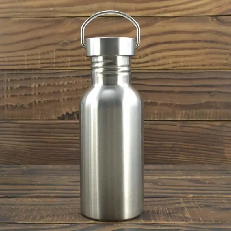 500ML Нержавеющая сталь бутылка Открытый Кемпинг спортивный аксессуар Пешие прогулки портативный воды - Цвет: 500ML