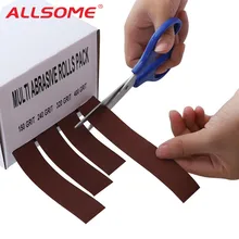 ALLSOME 4 шт. 25 мм x 6 м шлифовальный ремень рулон Drawable Emery ткань шлифовальный точильный ремни мягкий рулон наждачной бумаги для Деревянный для переворачивания HT2808