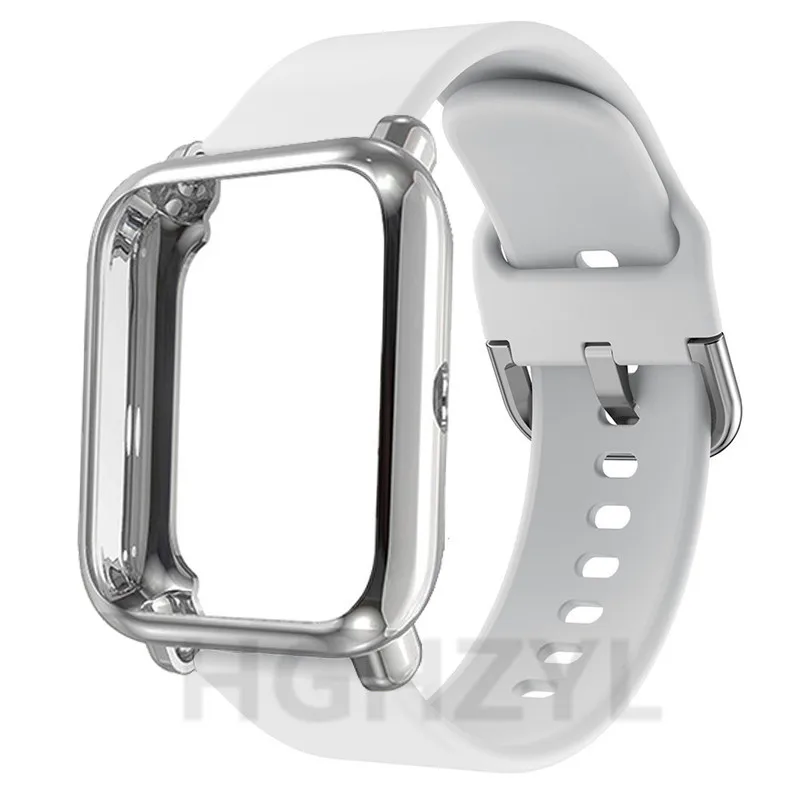 Silicone Band with Soft TPU Full Coverage Protective Case and Strap Replacement