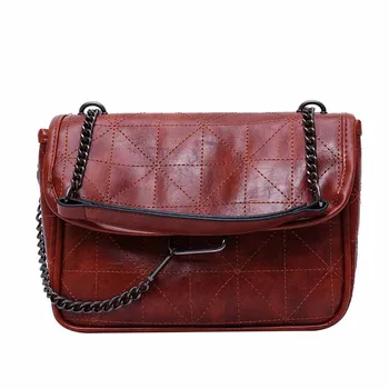 

Solid Color Shoulder Bag Vintage PU Leather Crossbody Bags For Women 2019 Winter Shoulder Bag Europe And America Retro Bag1129