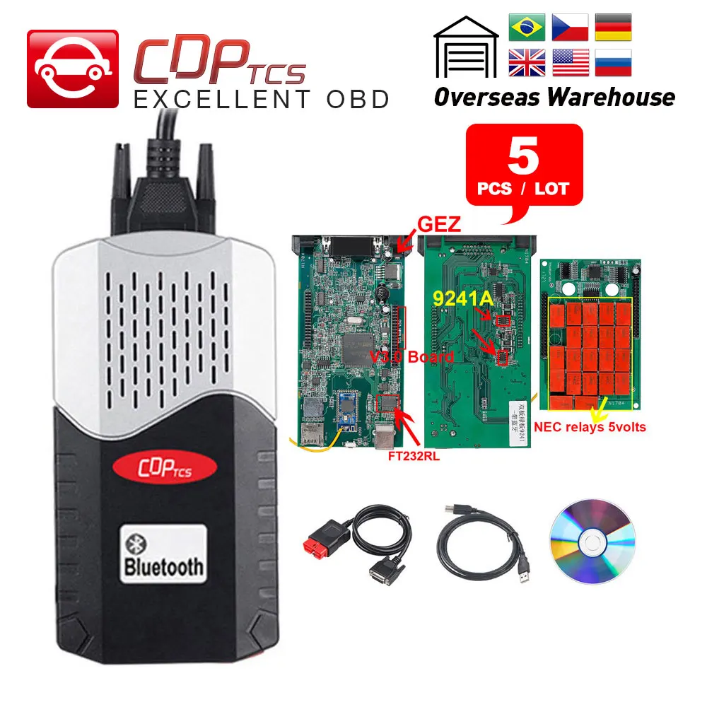 5 шт. CDP TCS V3.0 плата NEC Реле для автомобиля грузовика cdp tcs pro Bluetooth obd ii сканер,00 keygen Авто OBD2 диагностический инструмент