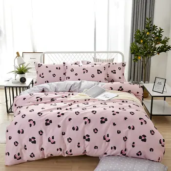 

Leopard print Duvet Cover set 100% Cotton Bedding Set ( Quilt Cover + Flat Sheet pillow case ) 3-4pcs Bed Linen set no core