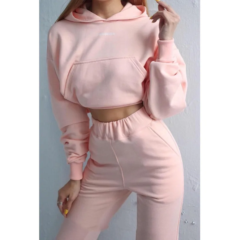 

2020 Autumn And Winter New Fashion Sportswear Long-sleeved Sports And Leisure Suit Two-piece Suit Wn*
