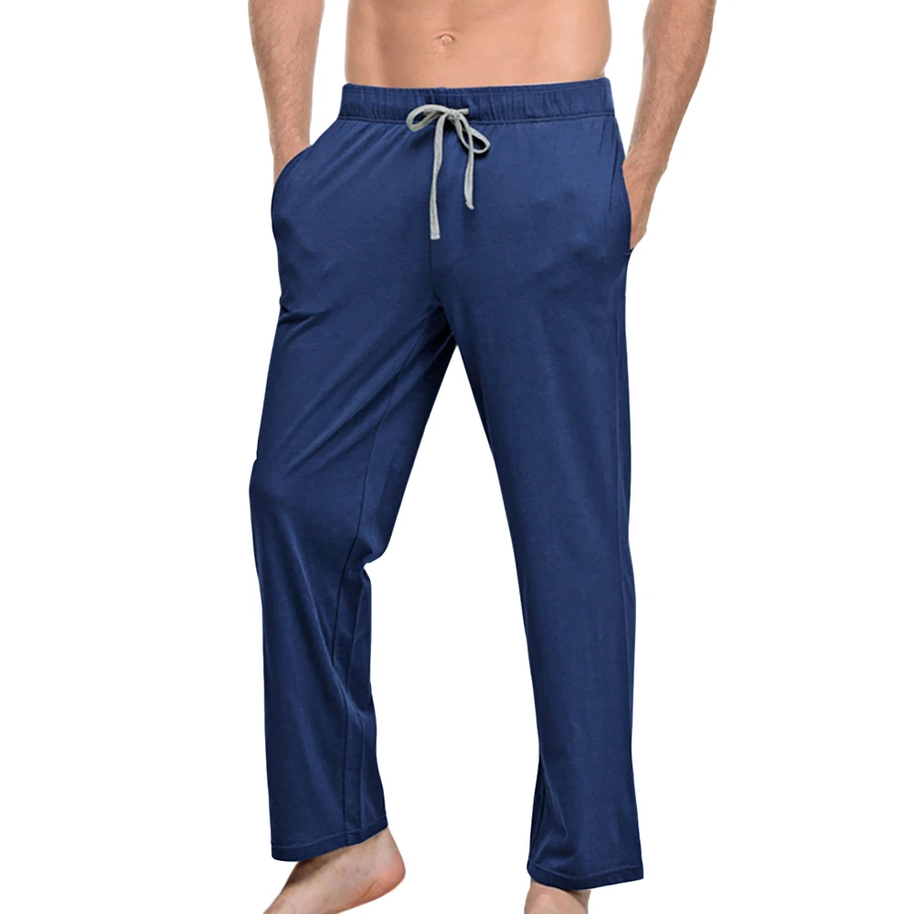 Lu's шикарные мужские пижамы из хлопка повседневная мягкая пижама брюки женское нижнее белье Loungwear с карманами