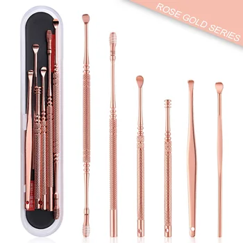 

Stainless Steel Ear Pick Portable Dig Set Curette Tools Illuminate Digging Ear picker LED Flash Light Cleaner Spoon Kit