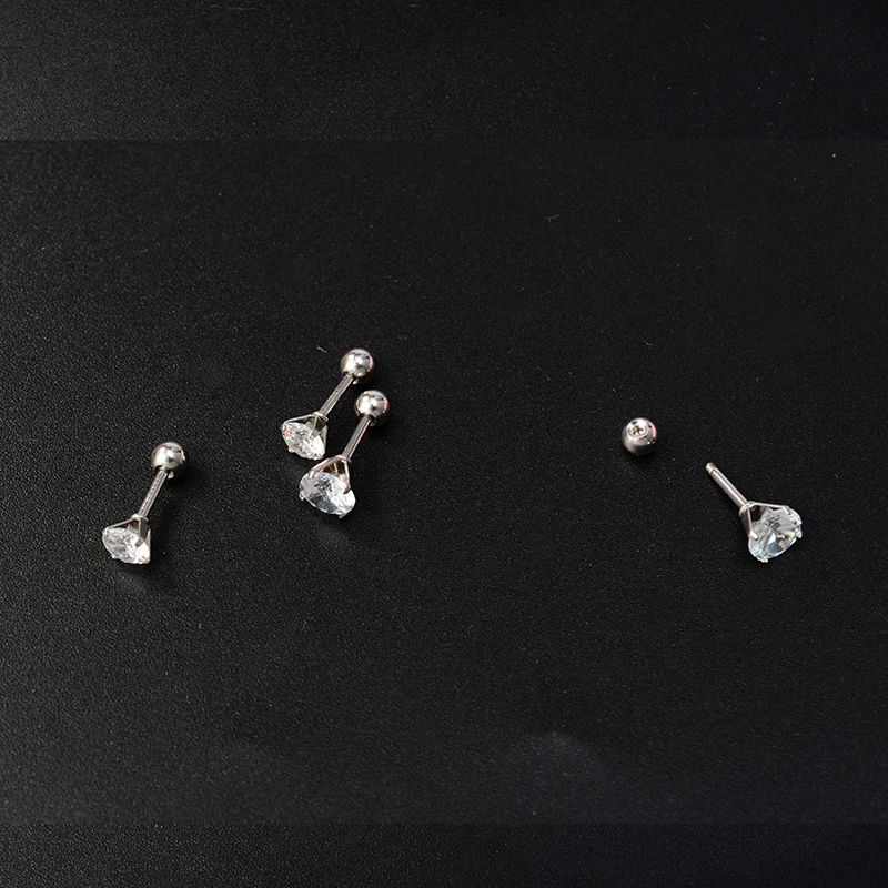 1 пара пирсинг уха, серьги со шпилькой, для девочек с украшением в виде кристаллов спирали пирсинга хрящей серьги мячик для пистолета хирургические Сталь, ювелирное изделие для тела, в стиле «панк»