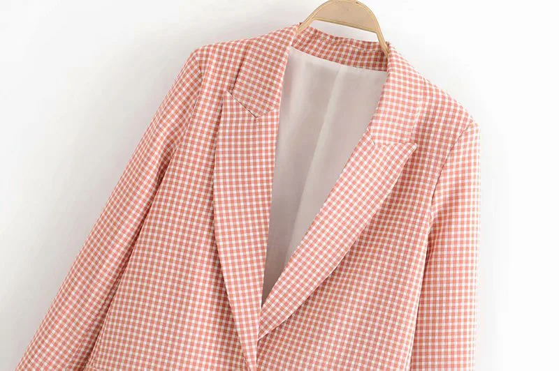 

Szz4-317 Europe And America WOMEN'S Dress 2019 Summer New Style-Style One-Button Plaid Suit Jacket Women's