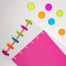 30 шт. красочные пластиковые дисковые связывающие кольца свободные листья T грибы отверстие дуги переплетения Книга кольца для DIY застежка для блокнота офисные поставки