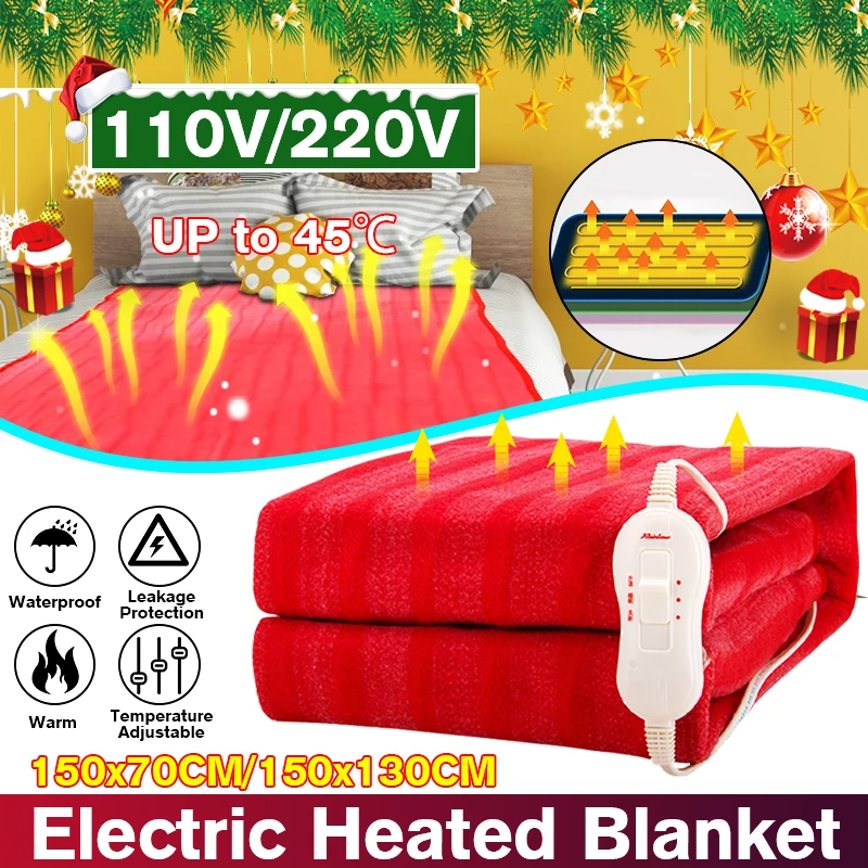 150x70cm 110V/220V Winter Electric Blanket Heater Single Body Warmer Heated  Blanket Thermostat Electric Heating Blanket Warm Pad