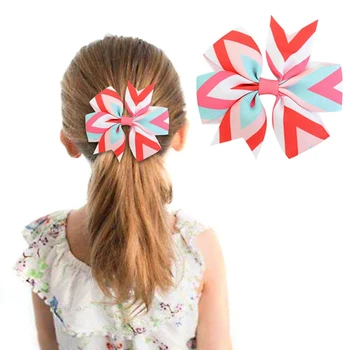

12PCS/Pack Colorful Ribbon Bows Clips Hairpin Girl's Hair Bows Boutique Hair Clip Headware Kids Hair Accessories
