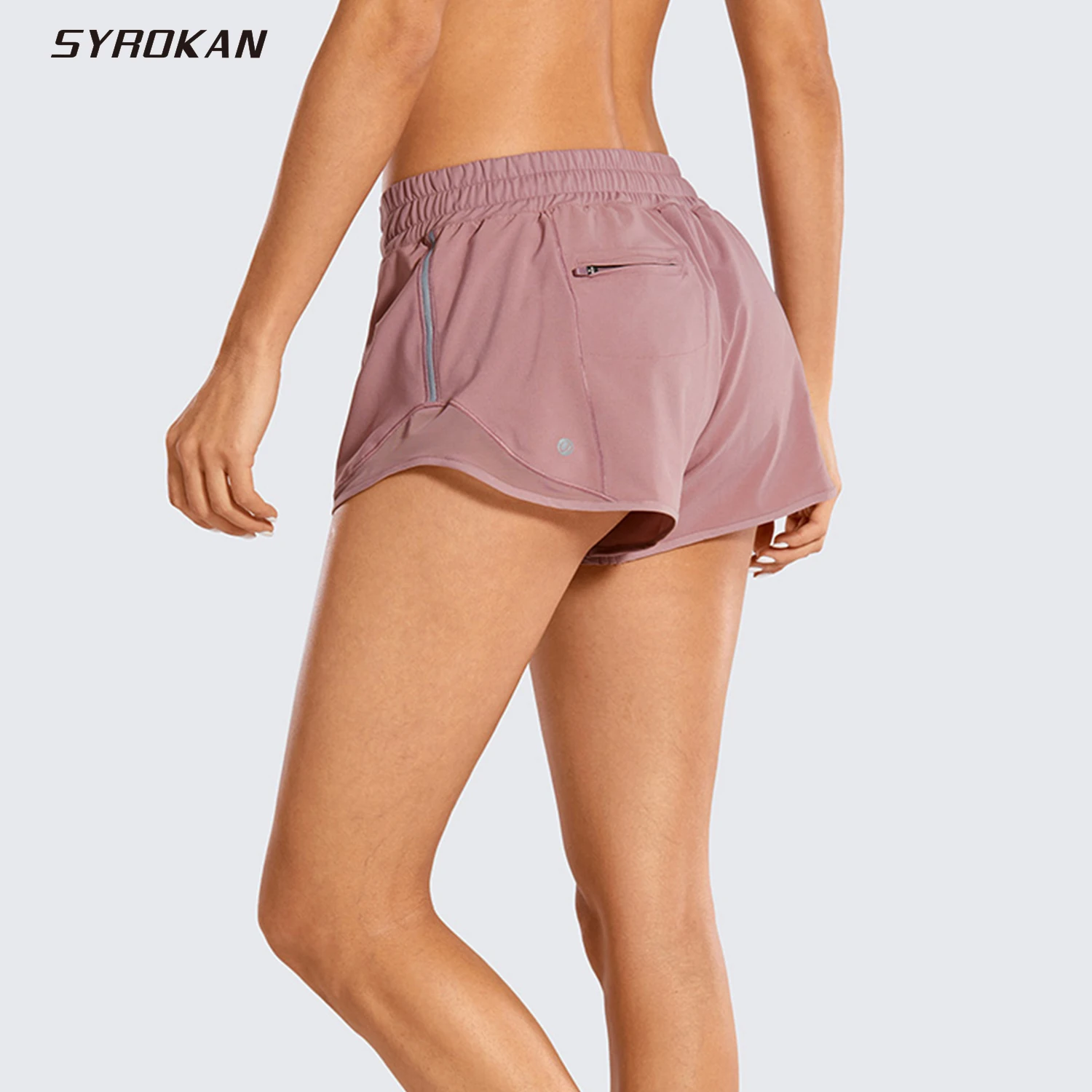 Женские шорты для бега SYROKAN спортивные тренажерного зала с карманом 2 5