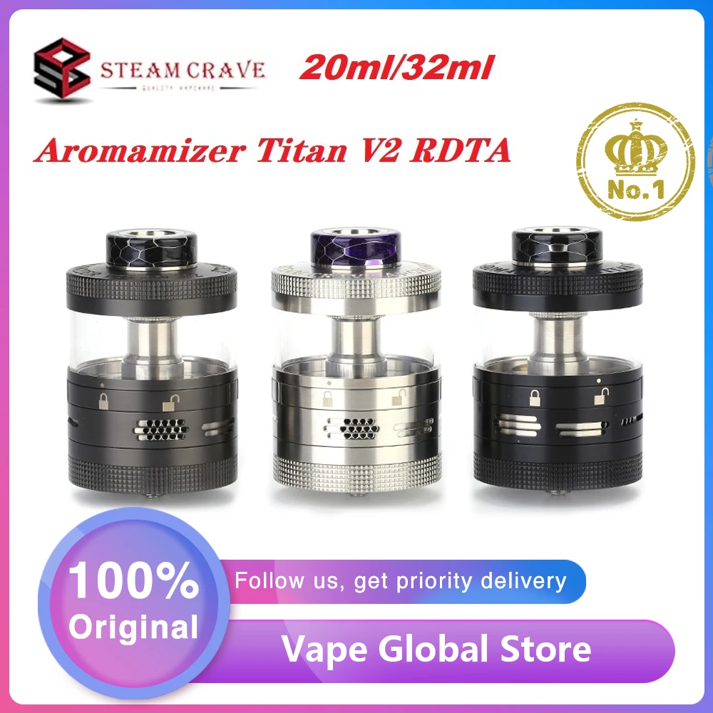 Паровые жаждут Aromamizer Titan V2 RDTA распылитель 20 мл/32 мл Ёмкость &amp 41 мм Диаметр Postless