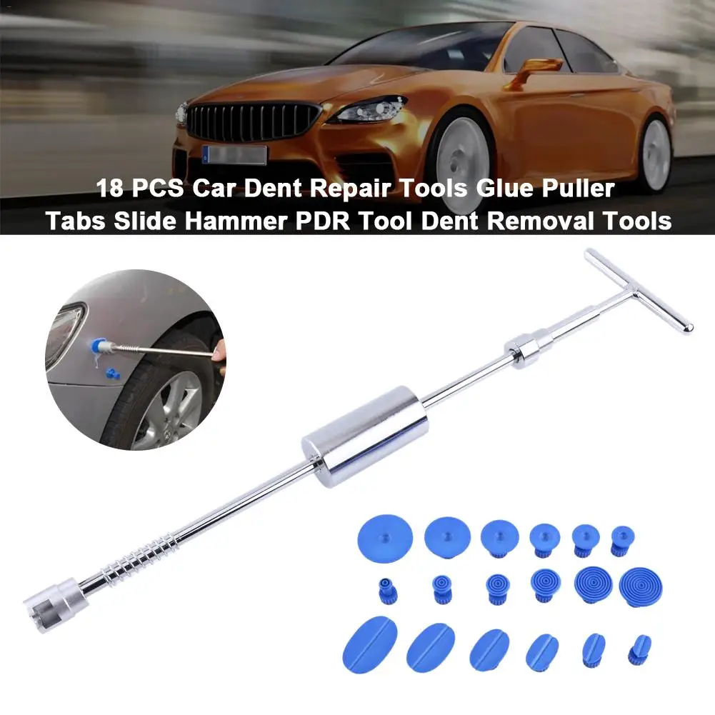 18Pcs Set Car Body Panel Paintless Dent Removal Repair Puller Tool Hammer Kits