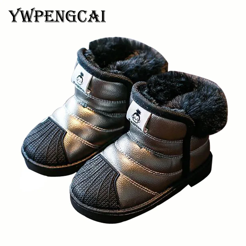 

Size 21-32 Children Super Warm Thick Fur Boots Non-Slip Waterproof Kids Snow Boots Unisex Boys Girls Ankle Winter Boots