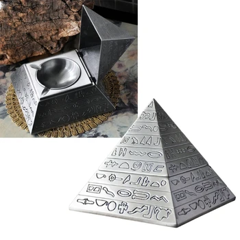 

Unique Exquisite Ancient Egyptian Pyramid Ashtray with Bas Reliefs Khufu Sculpture Pyramid Sculptural Decor Ashtray