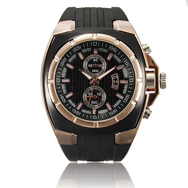 

Hot Selling Fashion Men Casual Sports Watch Silicone Band Large Dial Quartz Watch